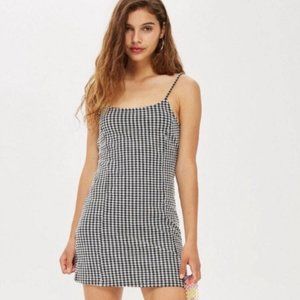 Topshop Gingham Tie-Back Dress